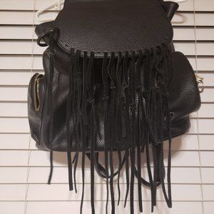 Black fringe backpack